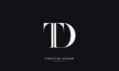 TD or DT Alphabet letters logo monogram