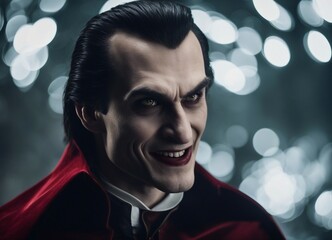 Fototapeta premium portrait of the fanged dracula 