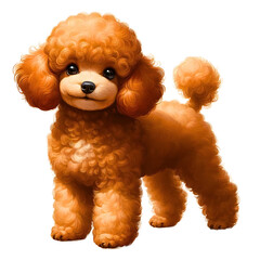 Cute Pet Poodle White Background or Transparent. PNG