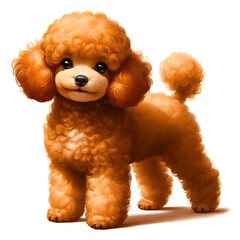 Cute Pet Poodle White Background or Transparent. PNG