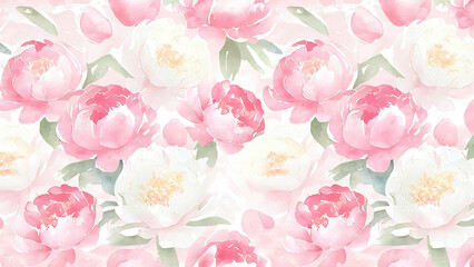 ピンクと白のピオニーの花