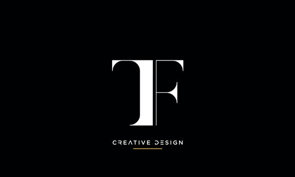 TF or FT Alphabet letters logo monogram