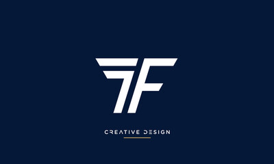 TF or FT Alphabet letters logo monogram