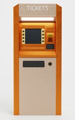 Realistic 3D Render of Ticket Machine