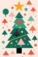 Festive christmas tree simple festive minimal background