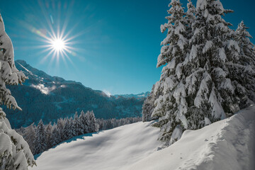 Winterlandschaft in den Tiroler Bergen