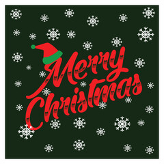 Merry Christmas text and background design. Happy new year concept card & clipart vector. New year themed icons.
