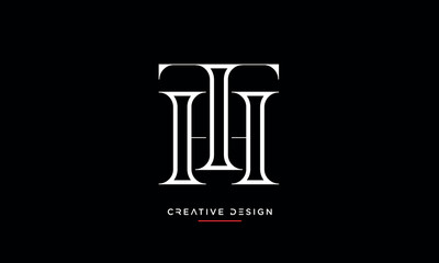 Alphabet letters icon logo TH or HT