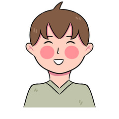 Male Character with Smile Illustration