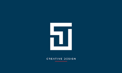 TJ or JT Alphabet letters logo monogram