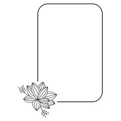 Obraz premium Aesthetic Line Floral Frame