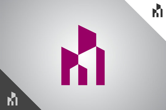 Minimal building logotype. Architect and construction brand identity design template. Perfect logo for business related to construction industry. Isolated background. Vector eps 10.