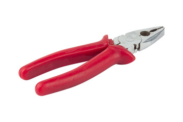 pliers, old rubber-handled pliers, isolate
