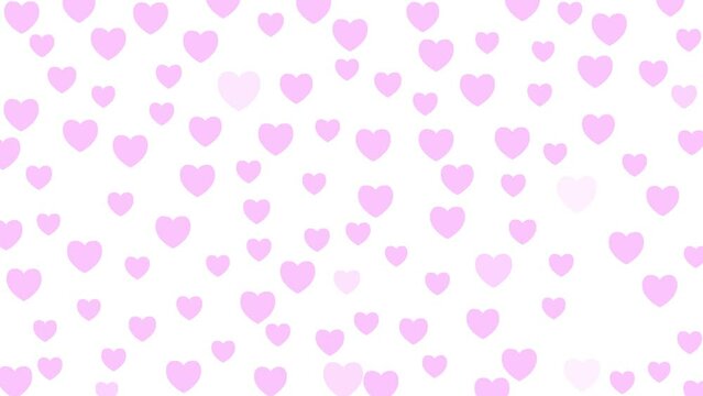 Animated pink heart shine. Background for Valentine day, holiday. Flat vector illustration on white background.
