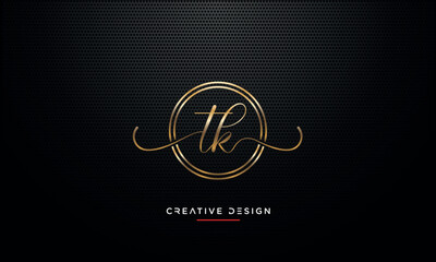 Alphabet letters TK or KT logo monogram