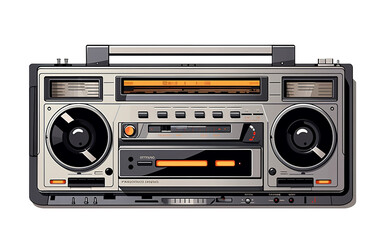 Cassette Player isolated on a transparent background.