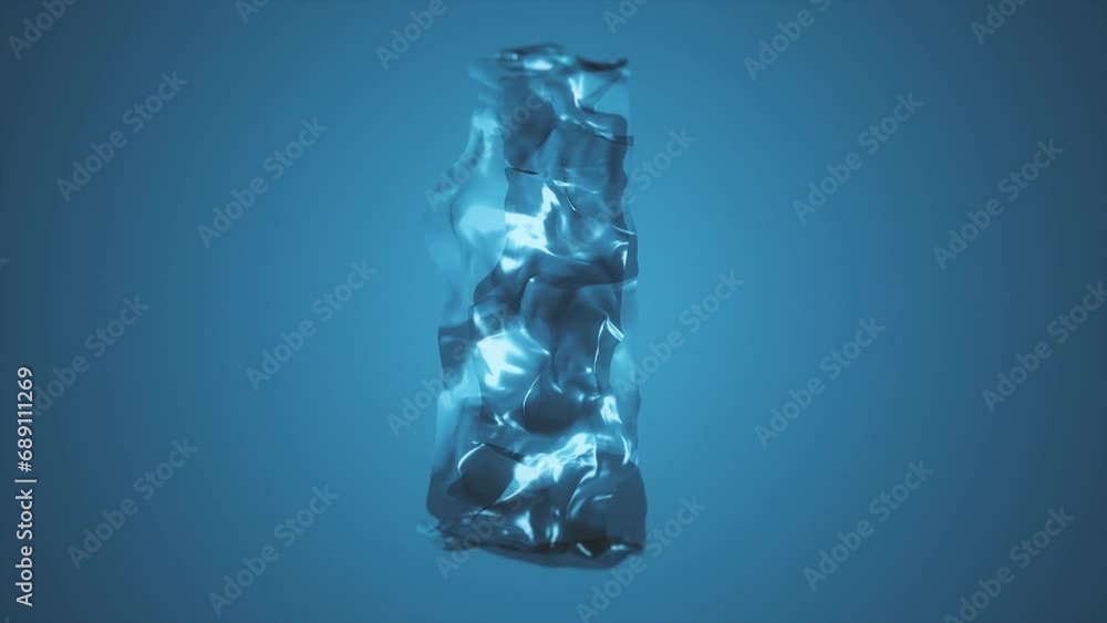 Poster water tube flowing background loop/ 4k animation of an abstract 3d rendered water tube flowing textu