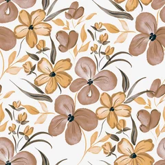 Watercolor seamless pattern with spring floral bouquets. Vintage botanical illustration. Elegant decoration for any kind of a design. Fashion print with colorful abstract flowers. Watercolor texture.  © Natallia Novik