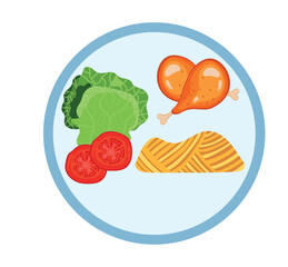 nutritional products in food plate