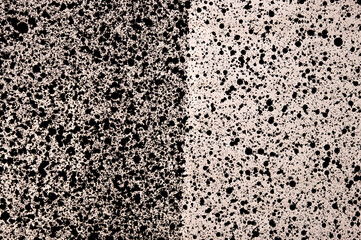 Random watercolor speckle dots. Brush painted stains. Black ink spots on white background.