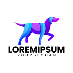 creative colorful dog gradient icon logo design