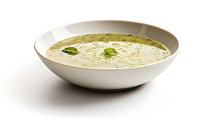 bowl of soup isolated on white background AI generative