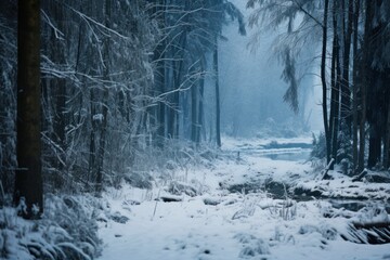 Snow covered forest in winter
