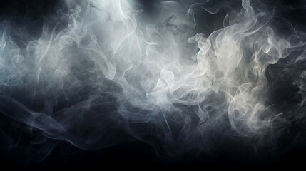 Abstract white smoke on dark background AI Generated