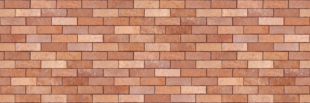 Fototapeta natural brick wall texture background, seamless red bricks design, ceramic vitrified elevation wall tiles. Exterior wall cladding, parking tiles , paver blocks