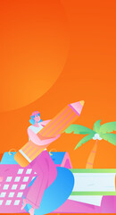 Business People Flat Vector Concept Operation Hand Drawn Illustration
