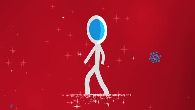 Inkman, a cute 2d cartoon stickman celebrates Christmas Holidays and sends beautiful season's wishes.