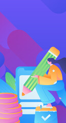 Business People Flat Vector Concept Operation Hand Drawn Illustration
