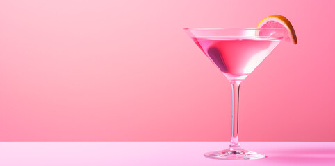 selection of cocktails. Cooler beverage at nightclub on pink pastel background.