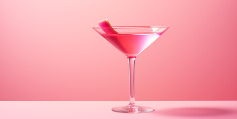 selection of cocktails. Cooler beverage at nightclub on pink pastel background.