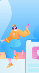 Business People Flat Vector Concept Operation Hand Drawn Illustration
