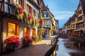 Fototapeta na wymiar Old town of Colmar, Alsace,