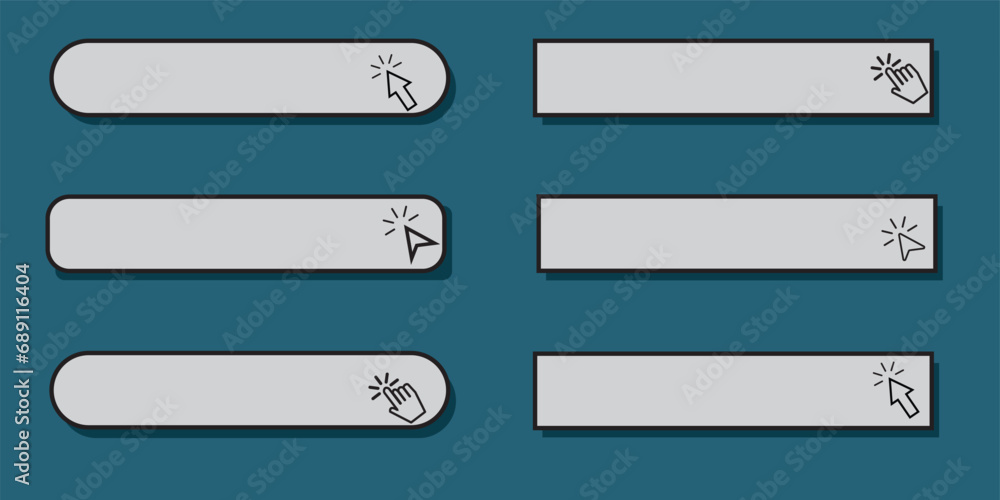 Aufkleber computer mouse click cursor gray arrow icons set and loading icons. cursor icon. vector illustration