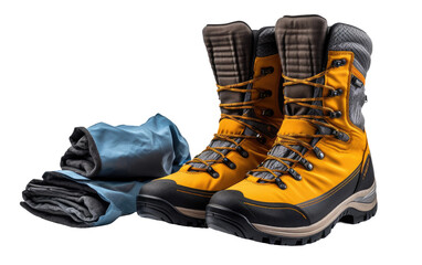 Hiking shoes for Winter Trails On Isolated Background