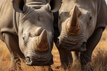 Keuken spatwand met foto The grey rhino in the african nature © Tisha