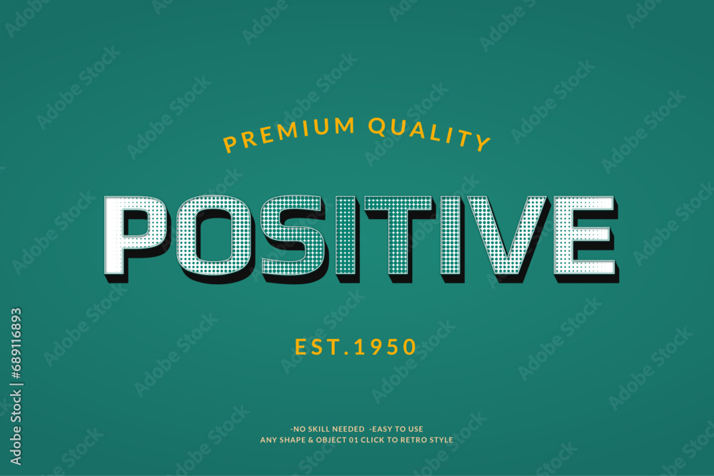Poster Modern Vintage Text Effect Template With 3d Style Editable Object And font effect.