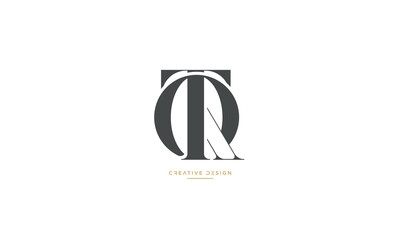 Alphabet letters icon logo TQ or QT