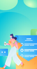 Business People Flat Vector Concept Operation Hand Drawn Illustration
