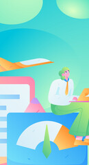 Business People Flat Vector Concept Operation Hand Drawn Illustration
