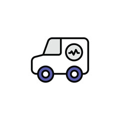 Ambulance icon design with white background stock illustration