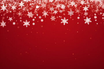 Obraz na płótnie Canvas Christmas illustration with several hanging snowflakes on red background generated AI