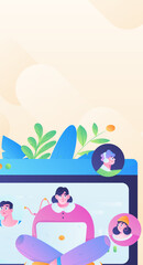 Business People Flat Vector Concept Operation Hand Drawn Illustration
