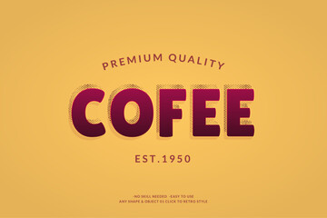 Modern Vintage Text Effect Template With 3d Style Editable Object And font effect.