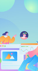 Business People Flat Vector Concept Operation Hand Drawn Illustration
