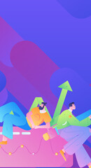 Business People Flat Vector Concept Operation Hand Drawn Illustration
