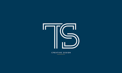 TS or ST Alphabet letters initial logo monogram